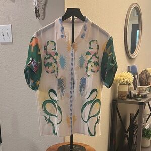 SHEIN Multicolor Graphic Blouse